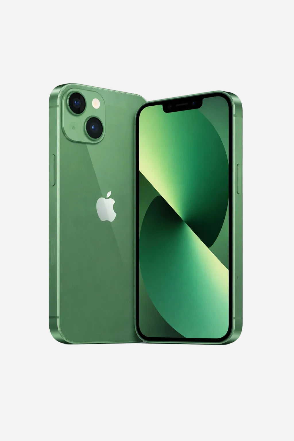 Symbolbild: Apple IPhone 13 in Green mit Vorder- und Rückseite 