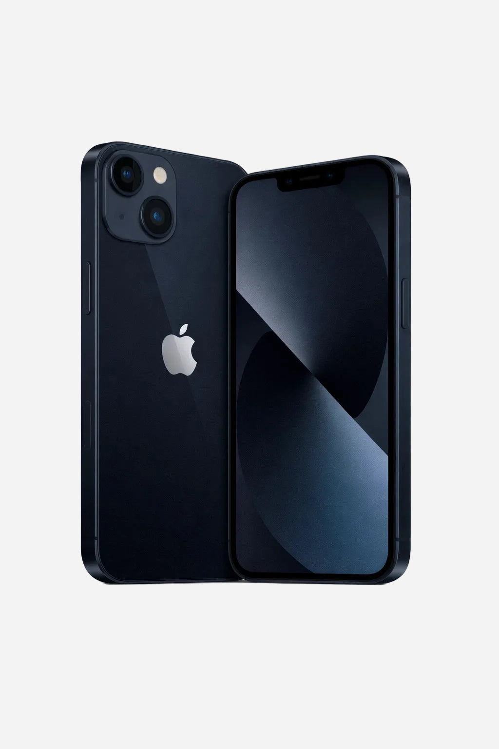 Symbolbild: Apple IPhone 13 in Midnight mit Vorder- und Rückseite