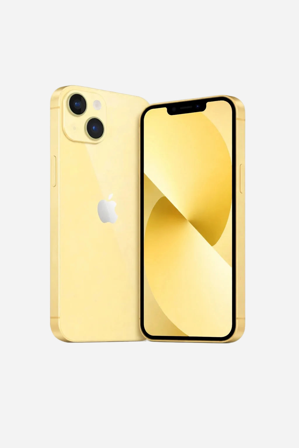Symbolbild: Apple IPhone 14 in Yellow mit Vorder- und Rückseite 